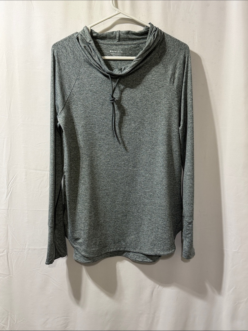 Athleta Gray Cowl Neck Long-Sleeve Pullover